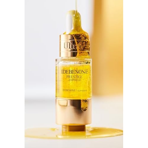 Ultra V Idebenone Prestige Ampoule, 4 Vials Set, Anti-Aging Antioxidant Serum, 0.34 fl oz Each - Antioxidant, Anti Wrinkle, Smoothes, Softens, Hyaluronic Acid, Peptides