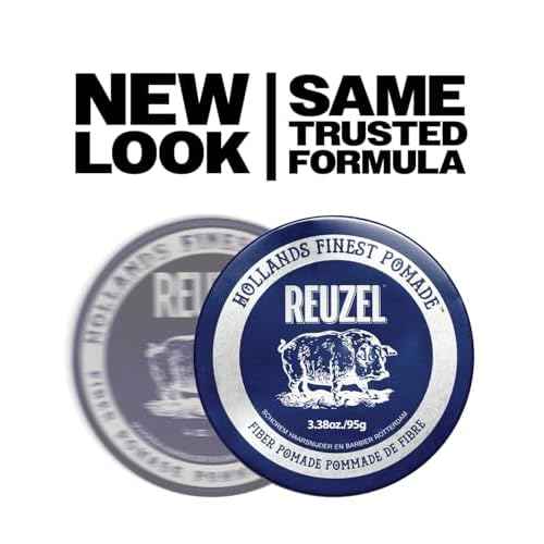 REUZEL Fiber Pomade, Firm and Pliable All Day Hold, Water Soluble Styling, Low Shine and Flake Free, Easy To Wash Out, For All Hair Types