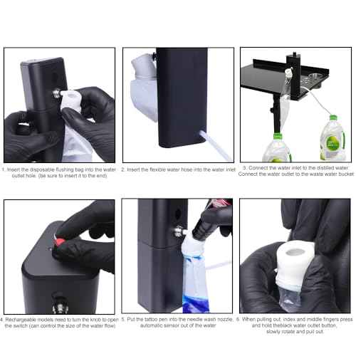 Tattoo Needle Cleaner Machine,Auto Sensor Flushing,Cleaning Tattoo Ink,With Magnetic Suction Function,Portable,to Clean Professional Cartridge Needle and Tip(Cordless Version) (PURPLE)