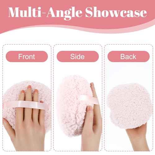 6'' Body Powder Puff - Ultra Soft, Large Round Velour, Reusable Face & Body Powder Applicator