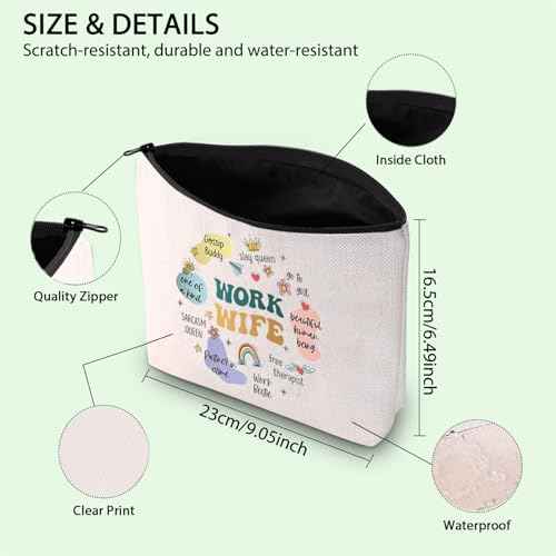 Work Bestie Gift Work Wife Makeup Bag Work Best Friend Gift Coworker Gift Work Wives Cosmetic Bag Colleague Farewell Gifts (Work Wife)