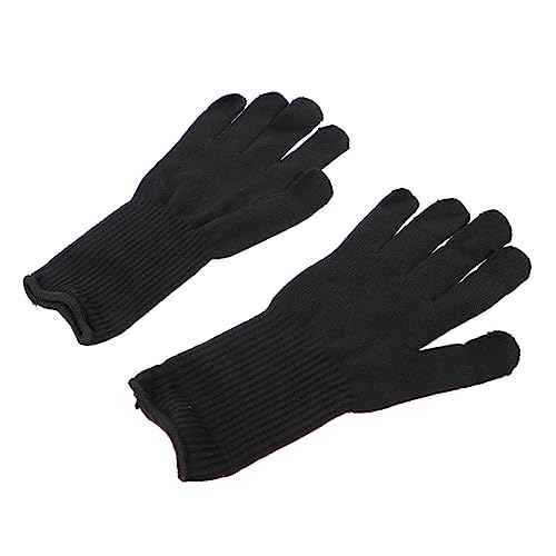 Hair Straightener Curler Gloves 2 Pack Heat Resistant Perm Gloves Anti-scalding Heatproof Black for Styling