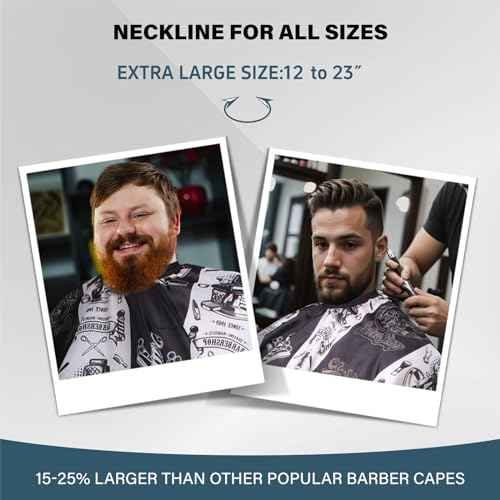 Waterproof Hair Cutting Cape for Men - Salon Cape with Neck Strip and Barber Brush - 5PCS Set (64" x 56")