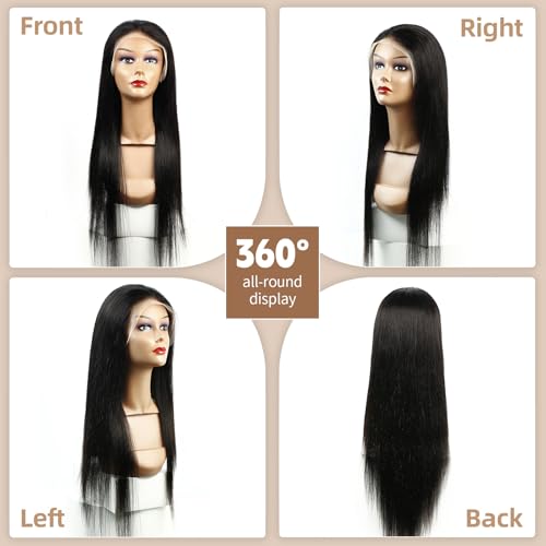 Lace Front Wigs Human Hair 13x4 Straight Lace Front Wigs HD Transparent 200% Density Glueless Wigs For Black Women Pre Plucked With Baby Hair 22inch
