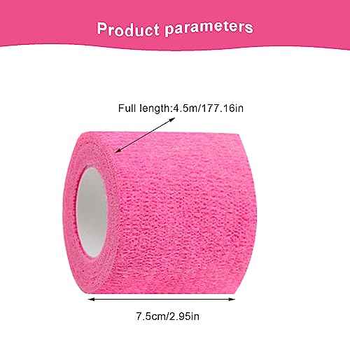 VideoPUP 6pcs Tattoo Grip Tape Phosphor Pink, 2.95"x 5Yards Disposable Cohesive Tattoo Grip Cover Wrap Elastic Bandage Handle Grip Tube for Tattoo Machine Tattoo Grip Accessories