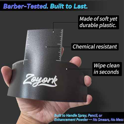 Barber Enhancement Card ? Hairline Stencil with Right Angle & Long Straight Edges ? Haircut Template with Extra Guide Lines ? Reusable Tool for Line-Ups, Fades & Edge-Ups (Black)