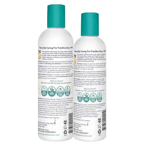 Fairy Tales Curly Q Hydrating Kids Shampoo 12oz and Conditioner 8oz - Paraben, Sulfate, Gluten, and Nut Free - For All Curl Types Including Multi Cultural Hair (2 Pack)