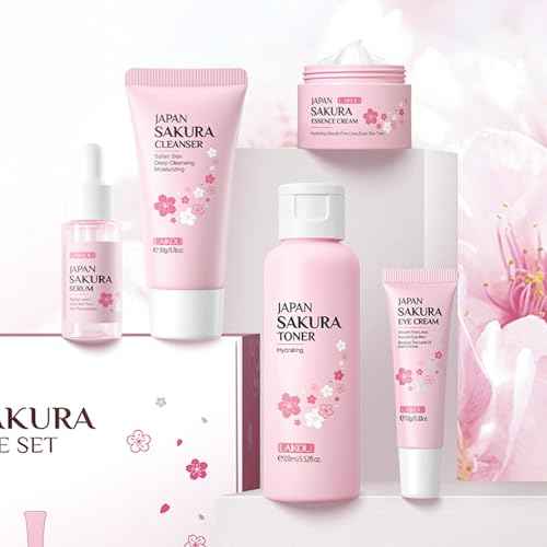 Skin Care Set, Cherry Facial kit for women, Skincare Kit Gifts For Teenage Girls, Skin Care Kit, Skincare Sets & Kits with facial wash, Toner, Serum, Eye Cream, Face Cream Birthday Beauty Care 5pcs