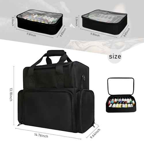 Tattoo Case - Professional Organizer for Tattoo Supplies & Equipment, Large Tattoo Bag with 2 Large Inner Removable Pouches for iPad, Needles, Inks &Tattoo Stencil Printer