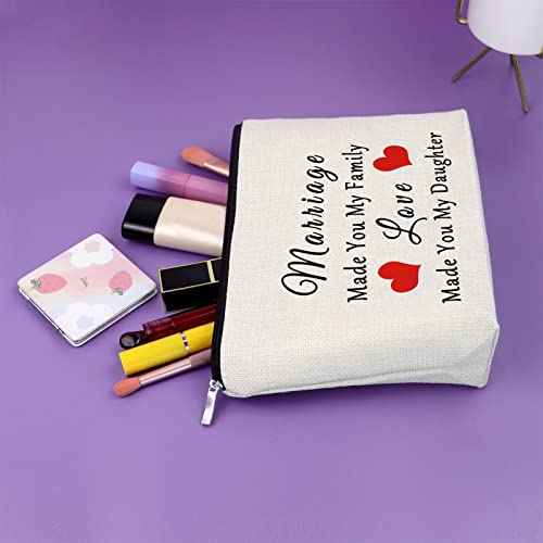 Daughter in Law Gifts from Mother in Law Makeup Bag Bride Gifts from Mother of Groom New Daughter in Law Wedding Gift Cosmetic Bag Birthday Christmas Mothers Day Gifts for Daughter Travel Pouch