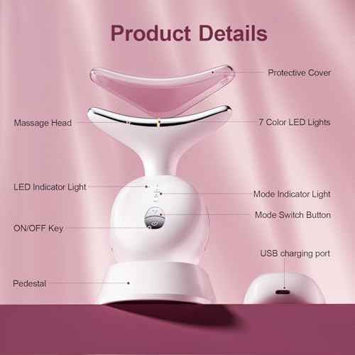 Facial & Neck Massager: Red Light Therapy for Women, Skin Lifting Beauty Device,7 in 1 LED Facial Sculptor Tool for Women's Daily Skincare