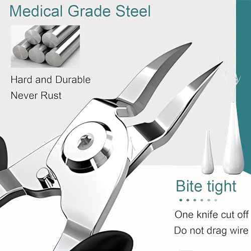Ingrown Toenail Clippers(Upgrade), Steel Nail Clippers for Professional Podiatrist, Unique Long Handle Curved Blade Tool for Thick & Ingrown Nails, Suitable for Men, Women and Elderly-XIORRY