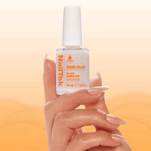 Nail Tek Ridge Filler Formula 2 ? Clear Ridge Filler for Nails Base Coat, Nail Strengthener Polish for Soft & Peeling Nails, 0.5 fl oz