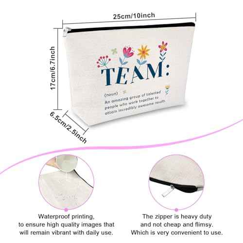 Team Gifts for Women Makeup Bag Team Definition Cosmetic Bag for Coworkers Inspirational Office Gifts for Colleague Funny Birthday Retirement Appreciation Thank You Presents for Teammate Travel Pouch