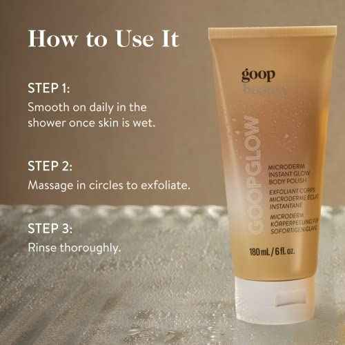 goop Beauty Microderm Body Polish | Exfoliating Scrub & Foaming Cleanser for Glowing Skin | Salts & Kakadu Plum Seed Oil for Hydration | Inspired by Microdermabrasion | 6 fl oz