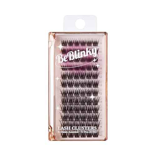 False Eyelashes, Lash Extension Kit 02, 9mm-16mm, Wide Band, Easy to Apply and Remove, No Damage to Natural Eyelashes, 72 Lash Clusters - Wispy