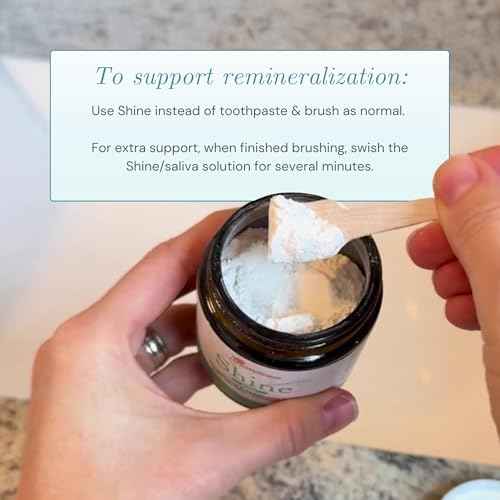OraWellness Shine Remineralizing Tooth Powder with Hydroxyapatite, Made in The USA, Fluoride Free Tooth Repair, Natural Teeth Whitening Powder, Teeth Polish & Stain Remover, Mint