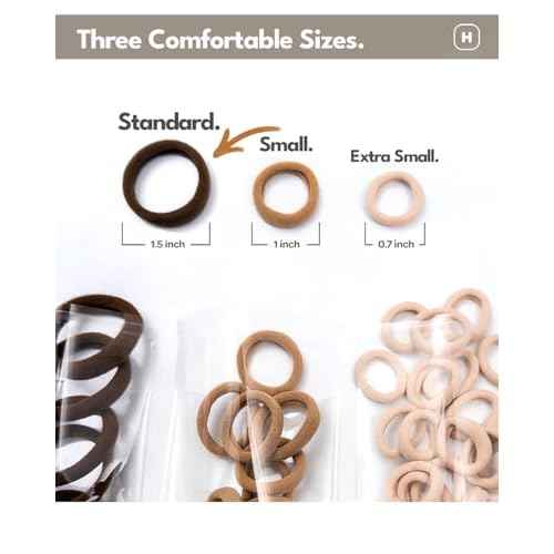 Cyndibands Seamless Hair Ties - Blonde - Gentle Hair Ties No Damage, Standard Size 1.5 Inch, Soft and Stretchy Nylon Fabric Ponytail Holders - 12 Count