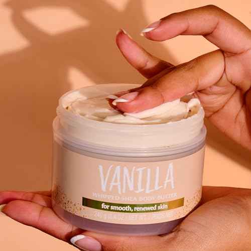 Tree Hut Vanilla Whipped Shea Body Butter, Long-Lasting Hydration for Soft, Smooth Skin, Nourishing Essential Body Care, Lightweight Moisturizer, Holiday Gift & Stocking Stuffer, 8.4 fl oz