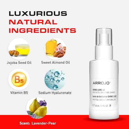 Arrojo Shine Luxe Hair Oil, 1.7 fl oz - Cruelty-Free, Paraben-Free Sulfate-Free Leave-In Oil with Vitamin B5, Jojoba & Sweet Almond ? Intense Hydration & Heat Protectant for All Hair Types