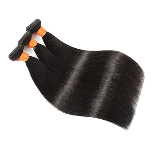Straight Bundles Human Hair 20 22 24 Inch 3 Bundles 100% Unprocessed Brazilian Virgin Human Hair Straight Weave Bundles Natural Color