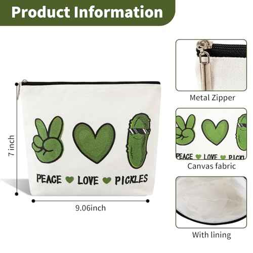 Pickle Gifts Makeup Bags for Women, Pickle Gifts for Pickle Lovers,Funny Travel Cosmetic Bag Funny Friendship Gifts Surprise for Women,Friends,Daughter Mom Birthday Christmas Gifts