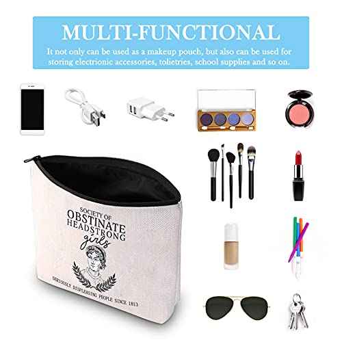Socity Of Obstinte Inspired Cosmetic Bag Feminist Gift Bookworm Gifts Fans Gift (Society Of Obstinate Bag)