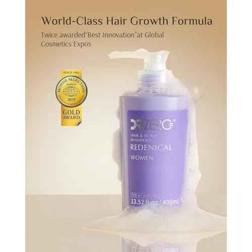 DR ZERO REDENICAL Hair Growth Shampoo for Women, 13.5 oz/400ml, Volumizing Thickening & Anti Hair Loss Regrowth Treatment, Clinically Tested for Hair Thinning with Redensyl, Japanese Hair Care Product