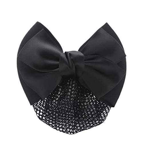 2 Pcs Bowknot Hair Snood Net Barrette Bun Cover Bow Hair Clip Xmas Gifts for Women Lady
