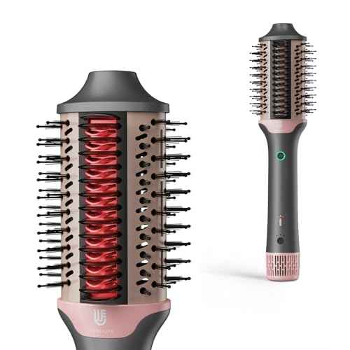 Blow Dryer Brush Hair Straightener: High Speed Hot Air Styler 110,000 RPM for Fast Drying Straightening Volumizing, One Step Volumizer with PTC Smoothing Comb Negative Ion for Silky Frizz-Free (Grey)
