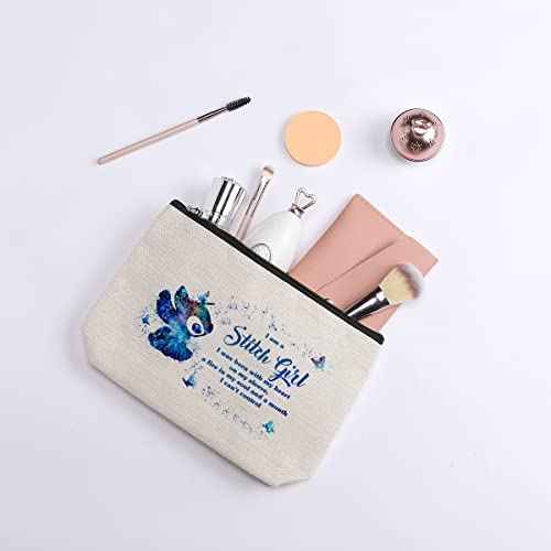 Funny Cartoon Cosmetic Bag for Anime Fans, Cartoon Movie Inspired Makeup Bag, Travel Toiletry Makeup Organizer Zipper Pouch, I Am A Girl Bag Gifts for Tv Fans Girls