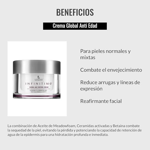 Lendan - Facial Cream - Global Age Control Cream Infinitime - 50 ml - for Normal and Combination Skin - Lightweight Hydration - Supports Skin¡¯s Natural Firmness