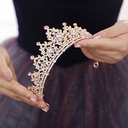 JWICOS Crystal Tiaras and Crowns for Women and Girls - Wedding, Birthday, Prom and Christmas Hair Accessories