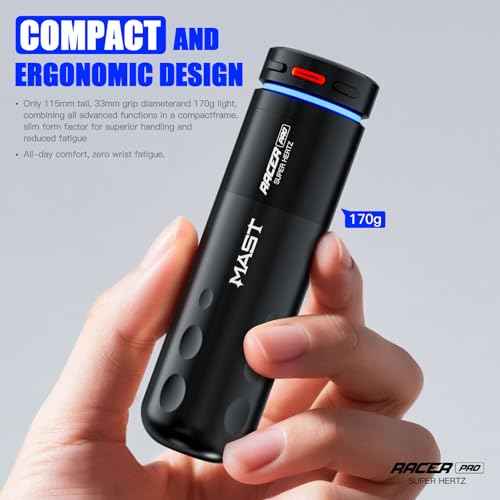 Mast Tattoo Racer Pro Cordless Tattoo Gun Machine Battery 3-140hz Adjust Soft Hard Mode Mcore-Pro Motor Cartridge Tattoo Machine
