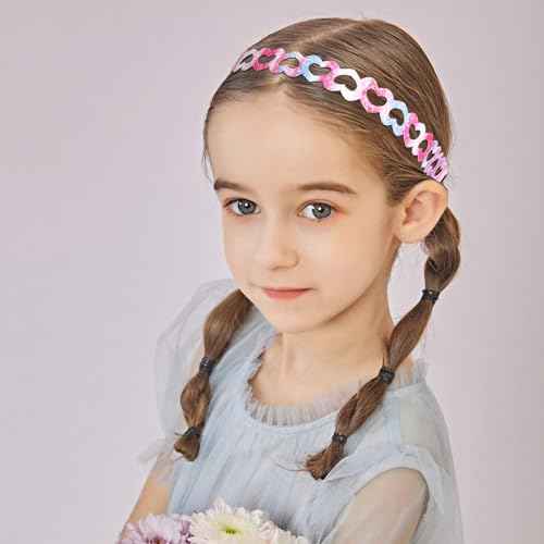 Headbands for Girls 6Pcs Sparkly Baby Headband Glitter Hairbands Colorful Mermaid Head Bands for Girls Teens Party Favors