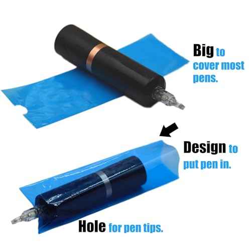 Machine Pen Covers with Grip Wraps - Autdor 200pcs Tattoo Machine Covers and 6pcs Tattoo Grip Tape Tattoo Pen Covers Grip Covers Tattoo Pen Sleeves Combination Tattoo Supplies (Blue+Black)