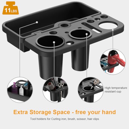 Salon Tray Cart with Extra Storage Space, Salon Rolling Tray, Adjustable Height Salon Tray on Wheels, Removable Hair Extension Tool Tray for Hairdressers, Color Tray for Salon Home Use