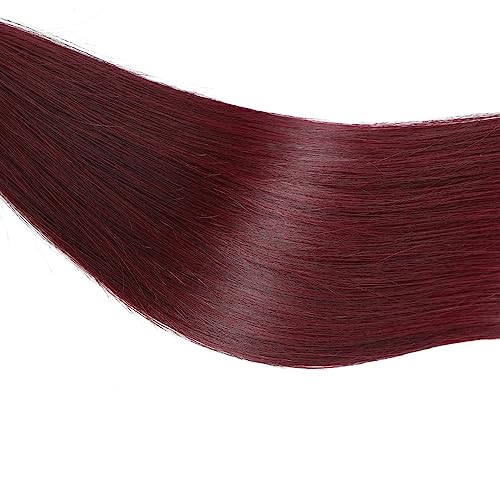 REMY Straight Human Hair Bundles Red Human Hair 99j Burgundy Color 24 Inch Unprocessed Brazilian Virgin Human Hair 1 Bundle Double Weft Extension
