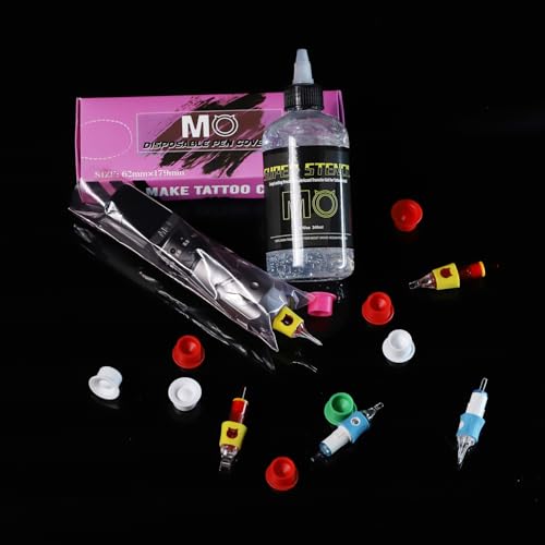 Tattoo Machine Covers 200pcs Tattoo Pen Covers 7 x 2.4inch Disposable Tattoo Pen Machine Bags Professional Tattoo Supplies and Accessories (PINK)