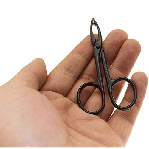 2 Pieces Tweezers Scissor Handle Straight Tip Scissor Shaped Eyebrows Tweezers for Hair Plucker Remover Facial Hair Eyebrows Care (Silver and Black)