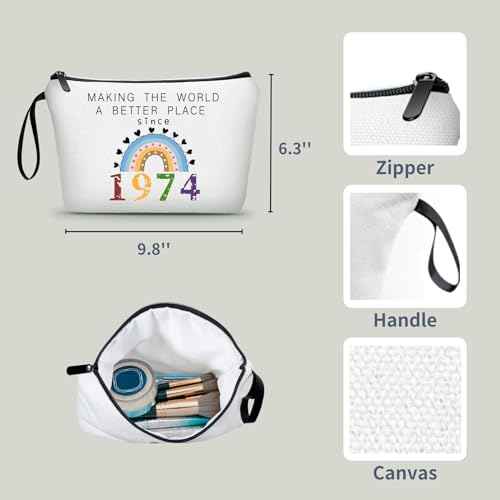 50th Birthday Gift for Her - Cosmetic Bag, Perfect for Mothers & Grandmas