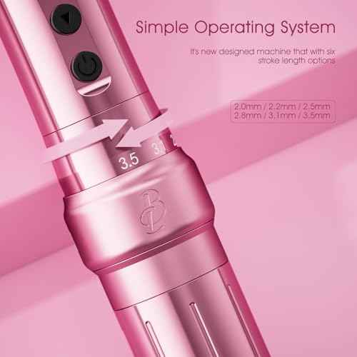 BIOMASER U1 Tattoo Gun,Wireless PMU Tattoo Machine Eyebrows & Lips, Professional Permanent Makeup Machine Rotary Tattoo Pen, Scalp Micropigmentation(Pink)