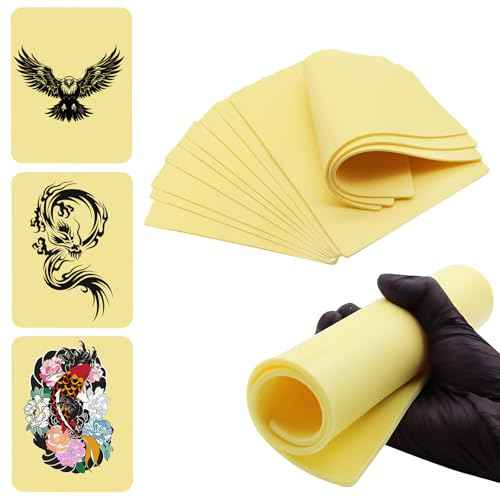 Blank Tattoo Practice Skin, 16 PCS Tattoo Practice Double Sides 5.71x7.48" (1mm) Fake Skin Tattooing and Microblading Eyebrow for Supplies, Beginners and Experienced Artists