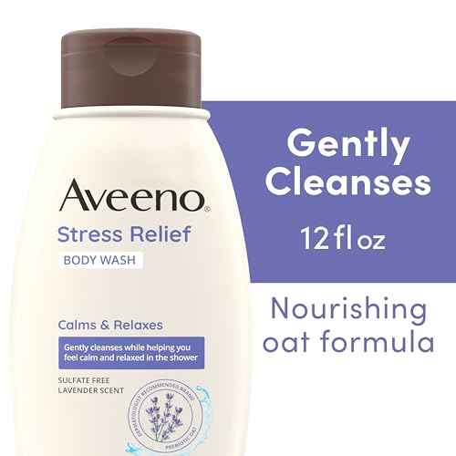 Aveeno Stress Relief Gift Set, Skincare Set for Sensitive Skin with Soothing Body Wash & Moisturizing Body Lotion, plus, Skin Relief Repairing Hand Masks for Very Dry Skin, 3 Items