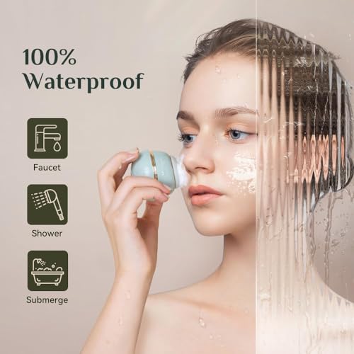 Facial Cleansing Brush Silicone Face Scrubber, Exfoliating Brush, Facial Massage Brush - for Gentle Exfoliation, Massage, Blackhead Removal and Makeup Removal