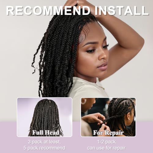 Afro Kinkys Bulk Human Hair Kinky-Curly 100% Real Human Hair for Twist, Braiding, Dreadlocks & Sister Locs, Natural Soft Pre Fluffed, Can Be Dyed Bleached (#1B Natural Black, 20 Inch)