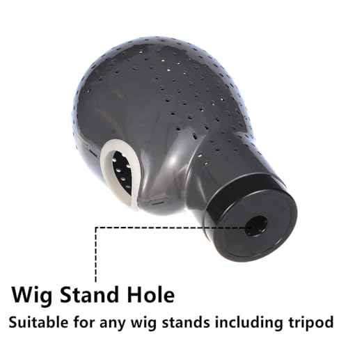 HOMEGOAL Hair Dryer Wig Stand Holder Mannequin Head, Drying Wig From Inside to Outside, Quickly, Easily, For Lace Scalp Cap Net (Dark Grey)
