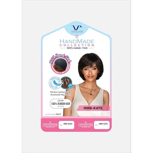 Vivica A. Fox HMB-KATE, Handmade & Hand-tied Wig, Supreme Human Hair Blend, Color P4/27/30