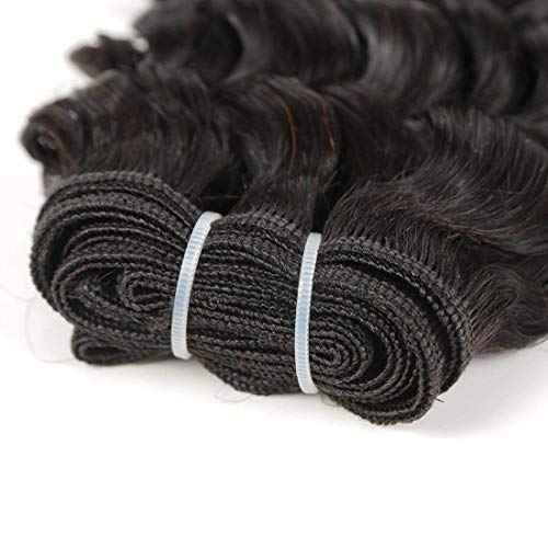 Brazilian Body Wave/Water Wave/Deep Wave/Funmi/Human Hair Bundles Unprocessed Human Hair Natural Black(Deep Wave, 14" 4 Bundles)