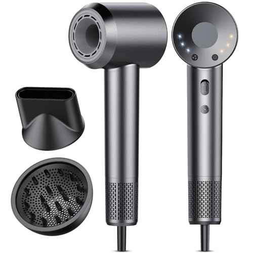 Hair Dryer, 160000 RPM Professional High Speed Ionic Blow Dryer 500 Million Negative Ions & Heat-Control & Low Noise Hairdryer for Faster Drying All Hair Types, No Heat Damage, Travel with Diffuser